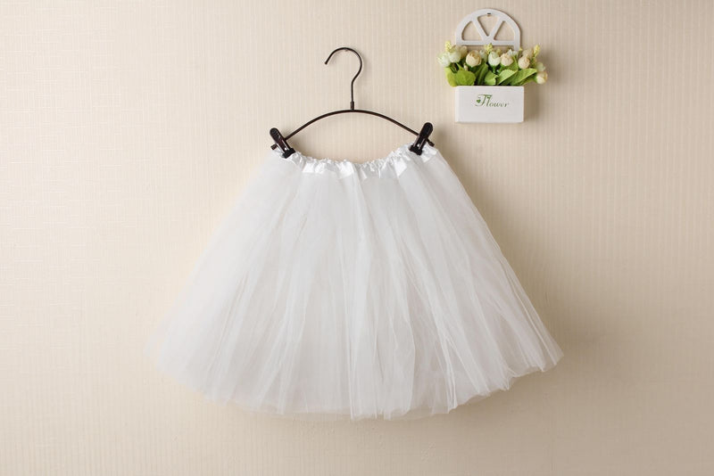 Kids Three-Layer Tutu Skirt – White