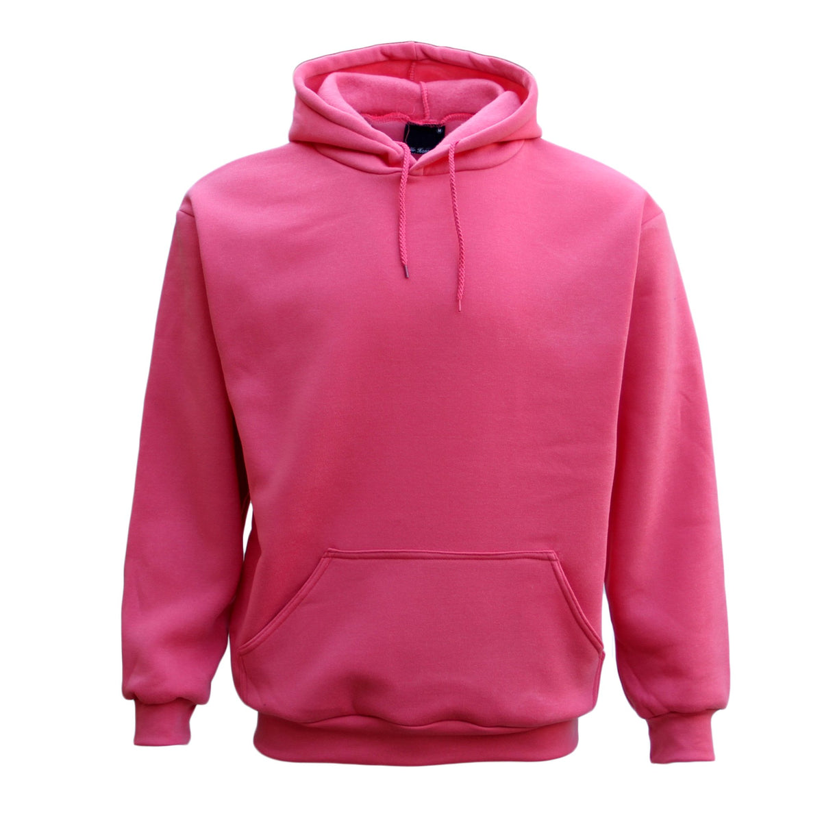 Adult Unisex Plain Pullover Fleece Hoodie – Hot Pink, L