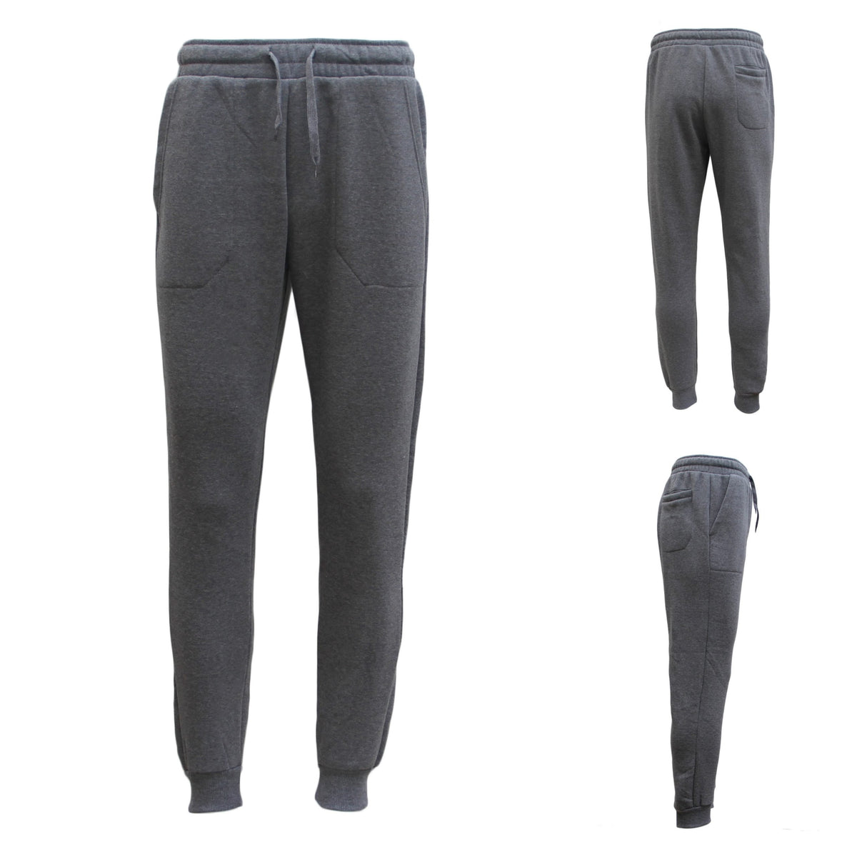 Adult Fleece-Lined Cuffed Trackpants – Dark Grey, 3XL