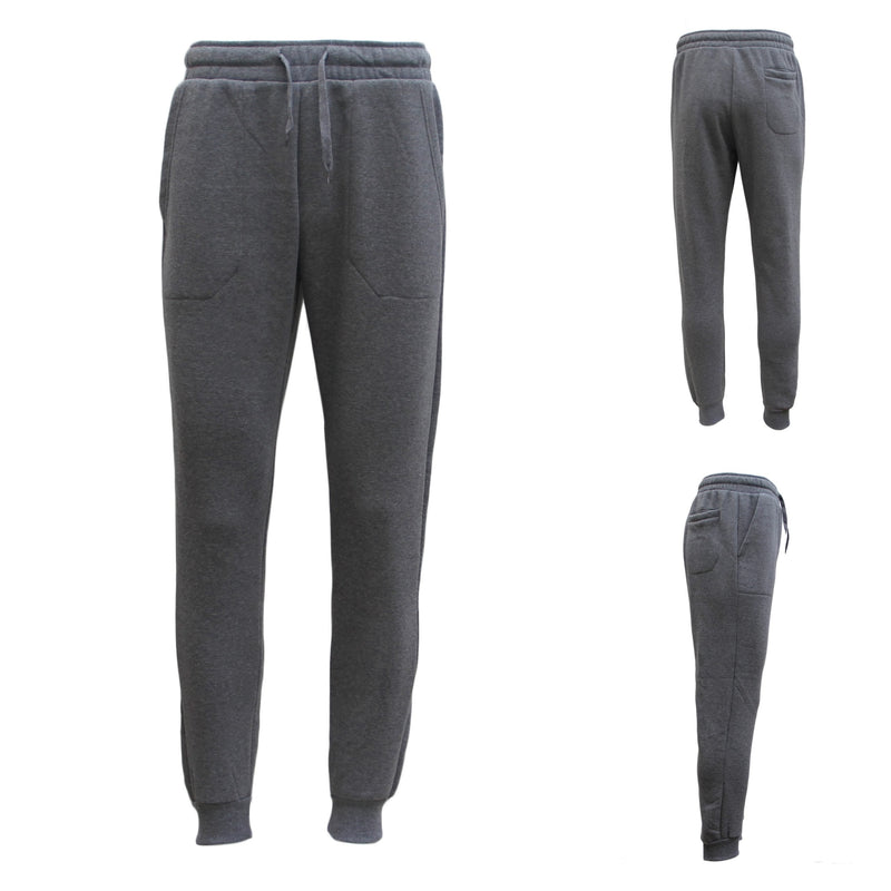 Adult Fleece-Lined Cuffed Trackpants – Dark Grey, 3XL