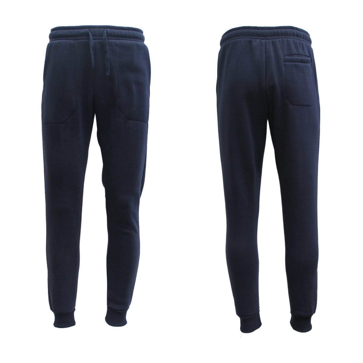 Adult Fleece-Lined Cuffed Trackpants – Navy, M