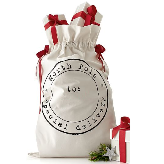 Canvas Christmas Santa Sack – North Pole Postal Design, 70 × 50 cm