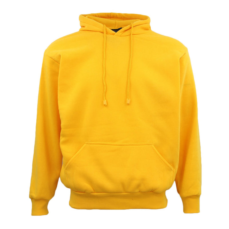Adult Unisex Plain Pullover Fleece Hoodie – Yellow, 2XL