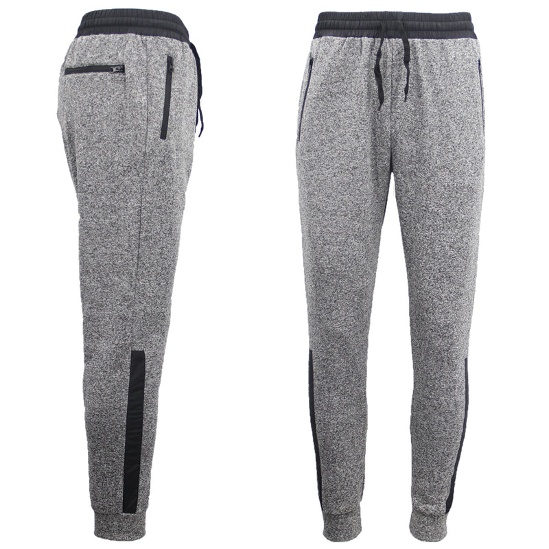 Men’s Skinny-Fit Trackpants with Zip Pockets – Light Grey, XL