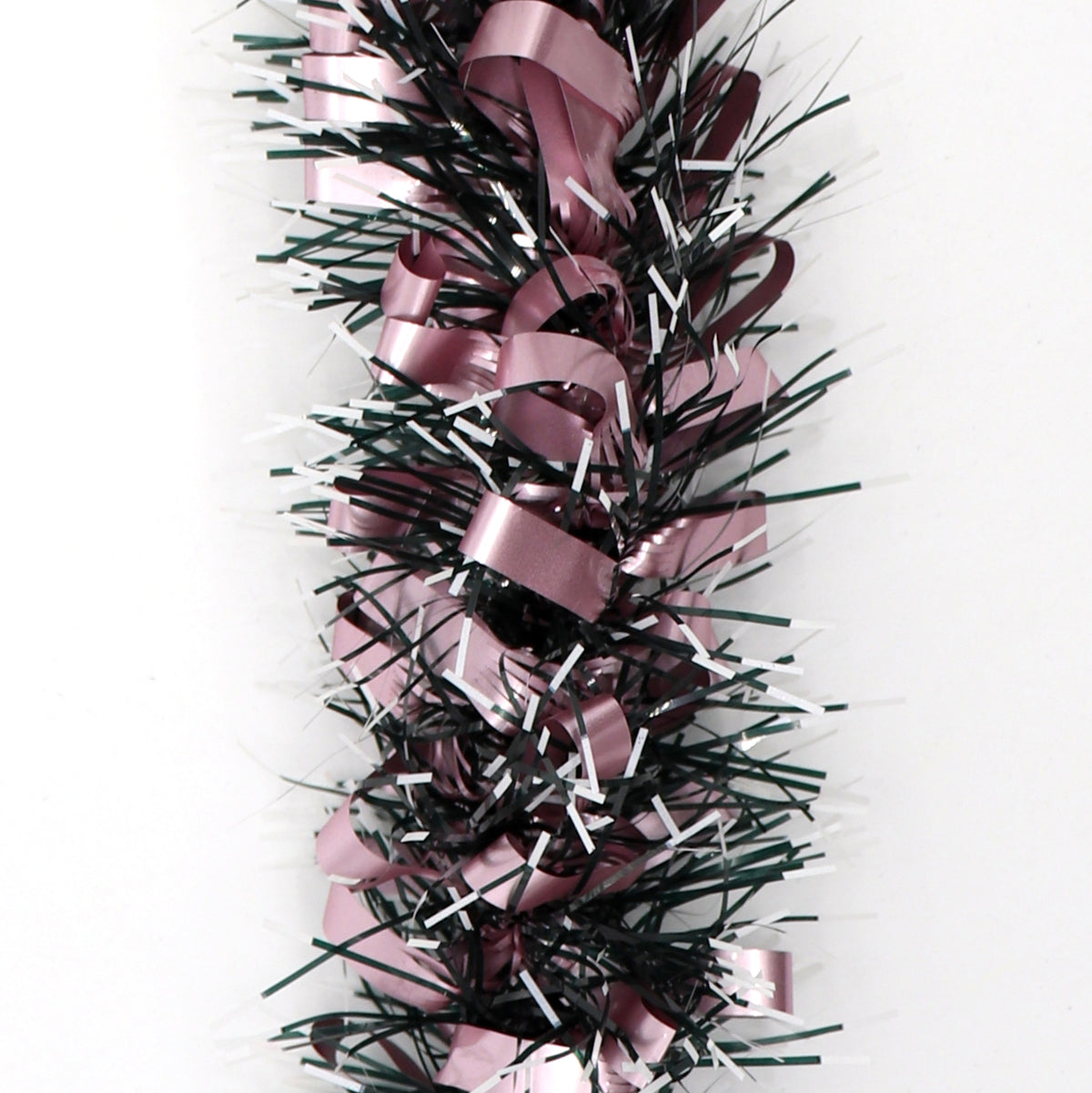 Christmas Tinsel Garlands, 5-Pack – Bows (Black Pink), 2.5 m Each