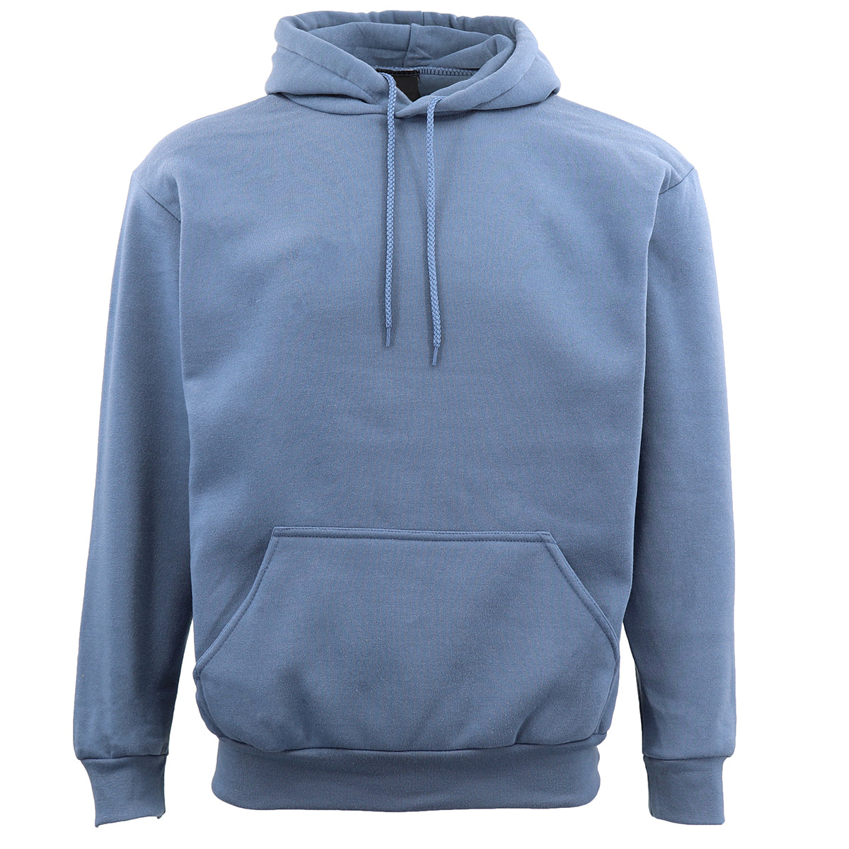 Adult Unisex Plain Pullover Fleece Hoodie – Wash Blue, 2XL