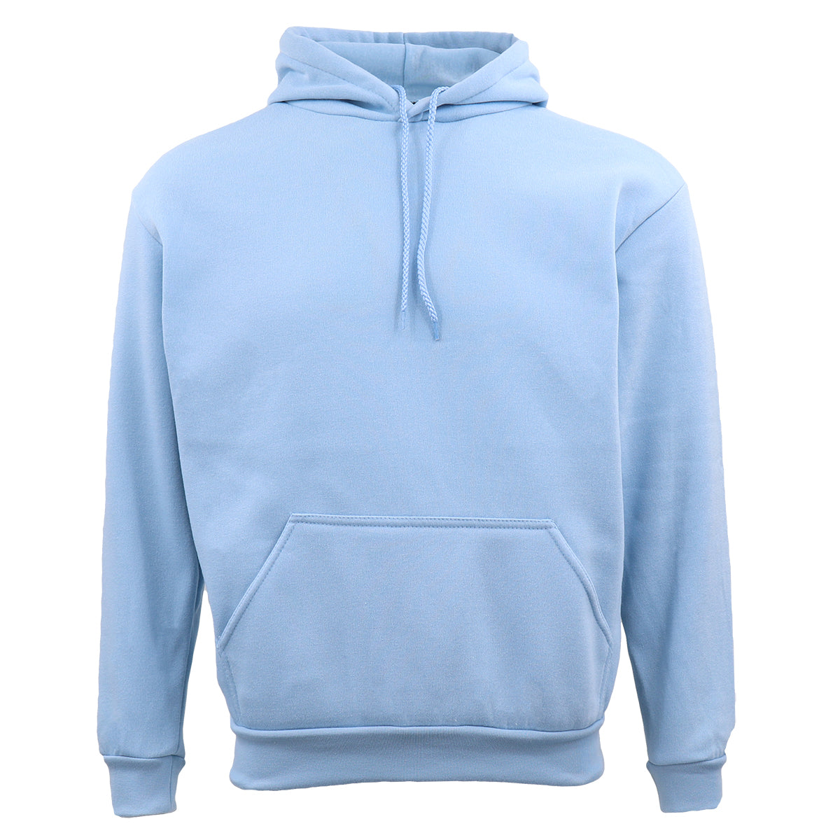 Adult Unisex Plain Pullover Fleece Hoodie – Light Blue, L