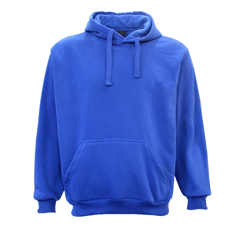 Adult Unisex Plain Pullover Fleece Hoodie – Royal Blue, 6XL