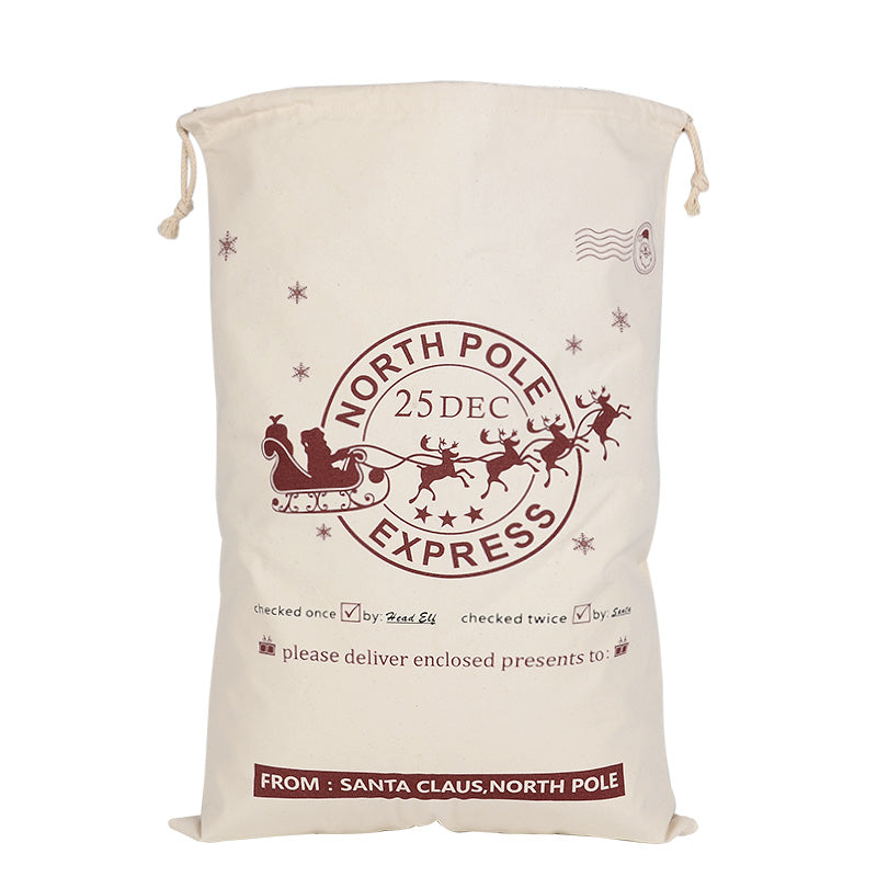 Canvas Christmas Santa Sack – Checked By Head Ell Design, 70 × 50 cm