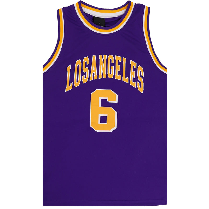 Kids’ Basketball Jersey – Purple - Los Angeles 6, 12