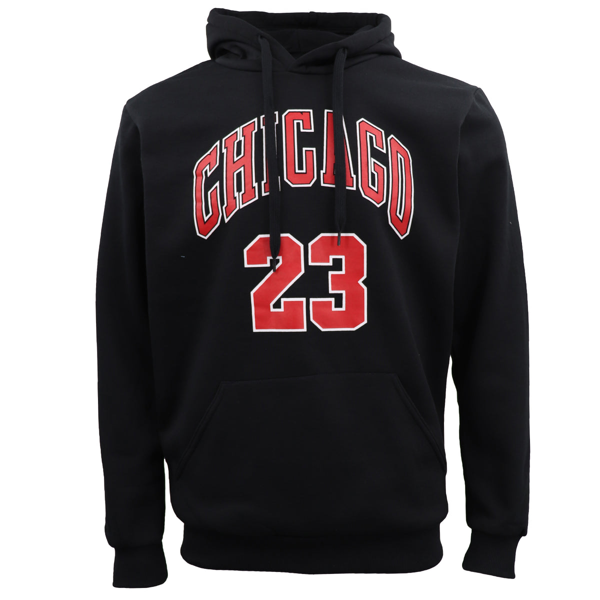 Adult Printed Fleece Pullover Hoodie – Black - Chicago 23, 3XL