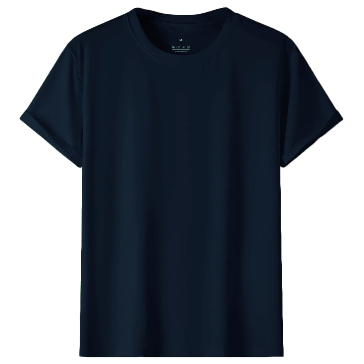Adult Unisex Plain Cotton Crew-Neck T-Shirt – Navy, 2XL