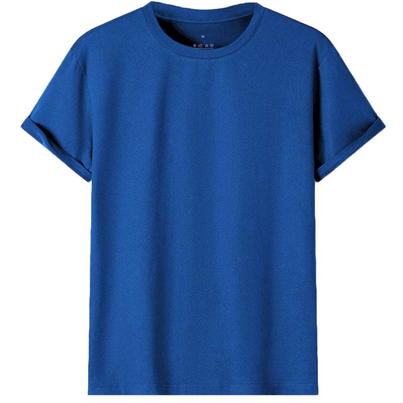 Adult Unisex Plain Cotton Crew-Neck T-Shirt – Royal Blue, XL