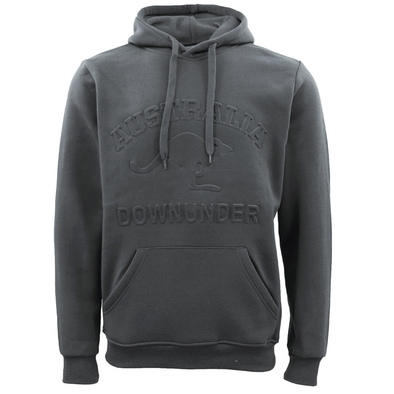 Adult Unisex Australia Downunder Embroidered Hoodie – Dark Grey, L