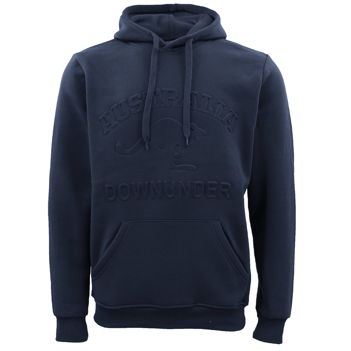 Adult Unisex Australia Downunder Embroidered Hoodie – Navy, M