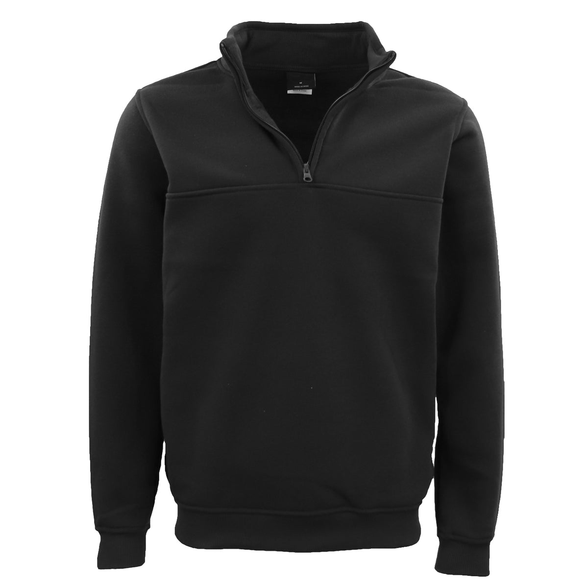 Adult Unisex Half-Zip Fleece Jumper – Black, XS
