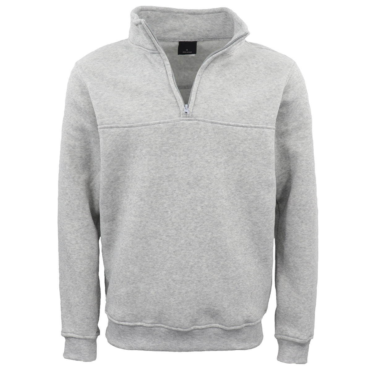Adult Unisex Half-Zip Fleece Jumper – Light Grey, XL