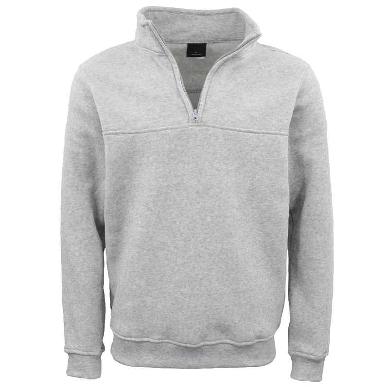 Adult Unisex Half-Zip Fleece Jumper – Light Grey, XL