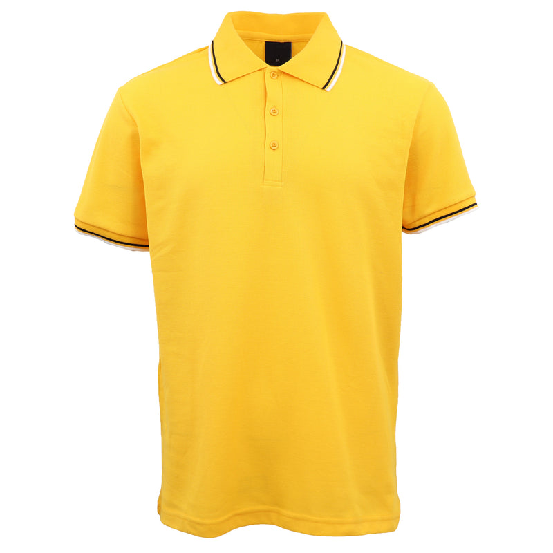 Adult Unisex Cotton-Blend Polo Shirt – Yellow, XL