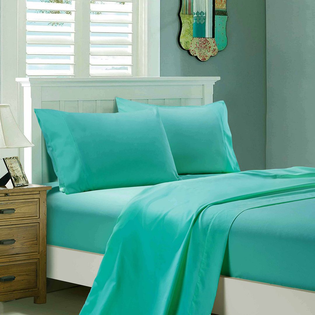 Microfibre Flat and Fitted Sheet Set – Super King, Teal