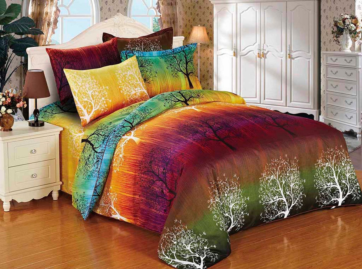 Rainbow Tree Quilt Cover Set – King