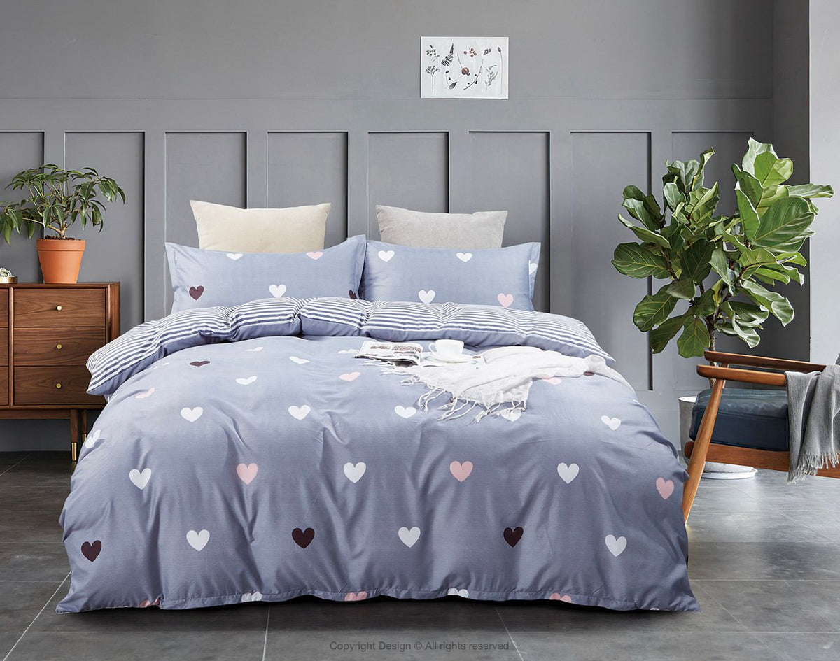 Love Heart Quilt Cover Set – Queen