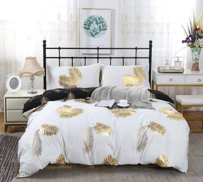 Reversible Design Leaves Quilt Cover Set – Queen