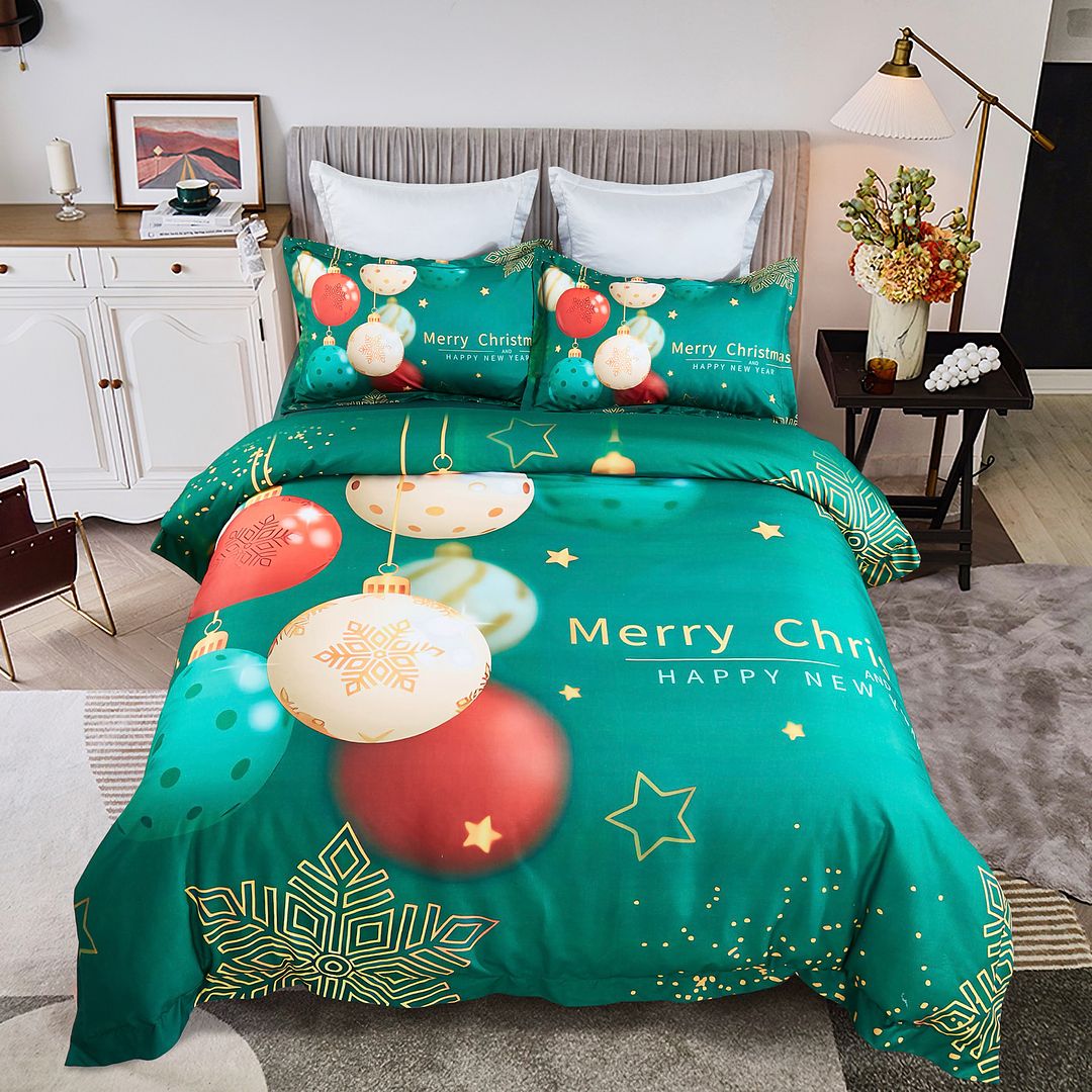 Christmas New Year Quilt Cover Set – King