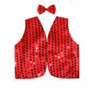 BR Costumes Kids Sequin Vest and Bow Tie Set – Red