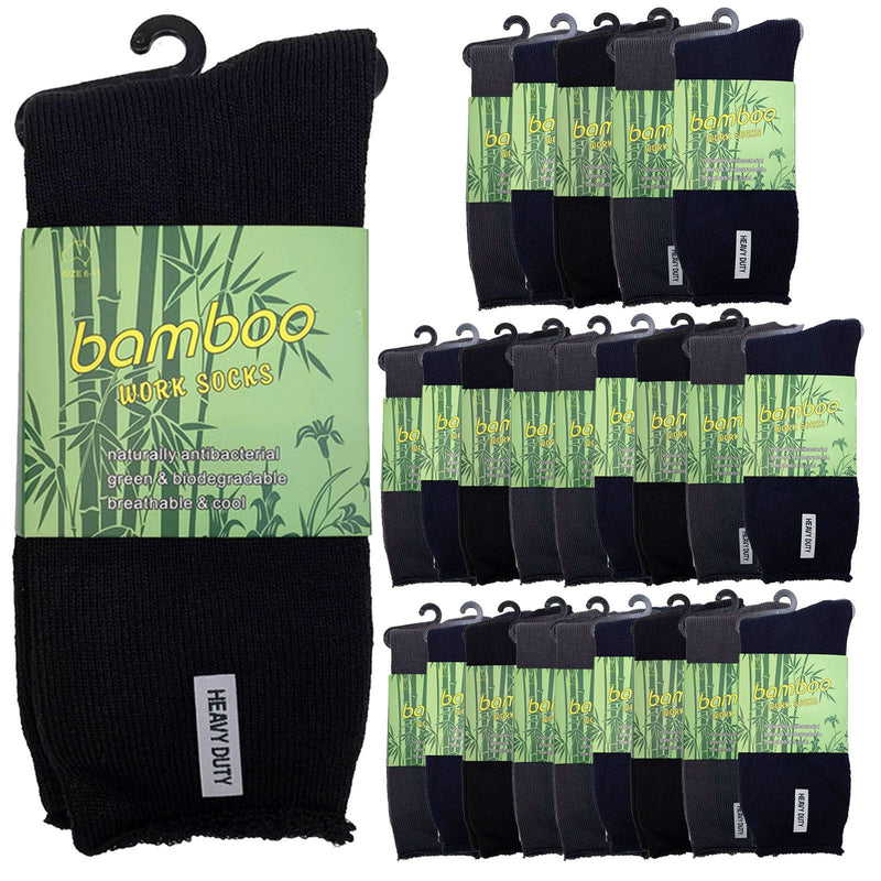 BR Apparel Men's Socks – Assorted Colour Pack, Size 11-14, 24 Pairs