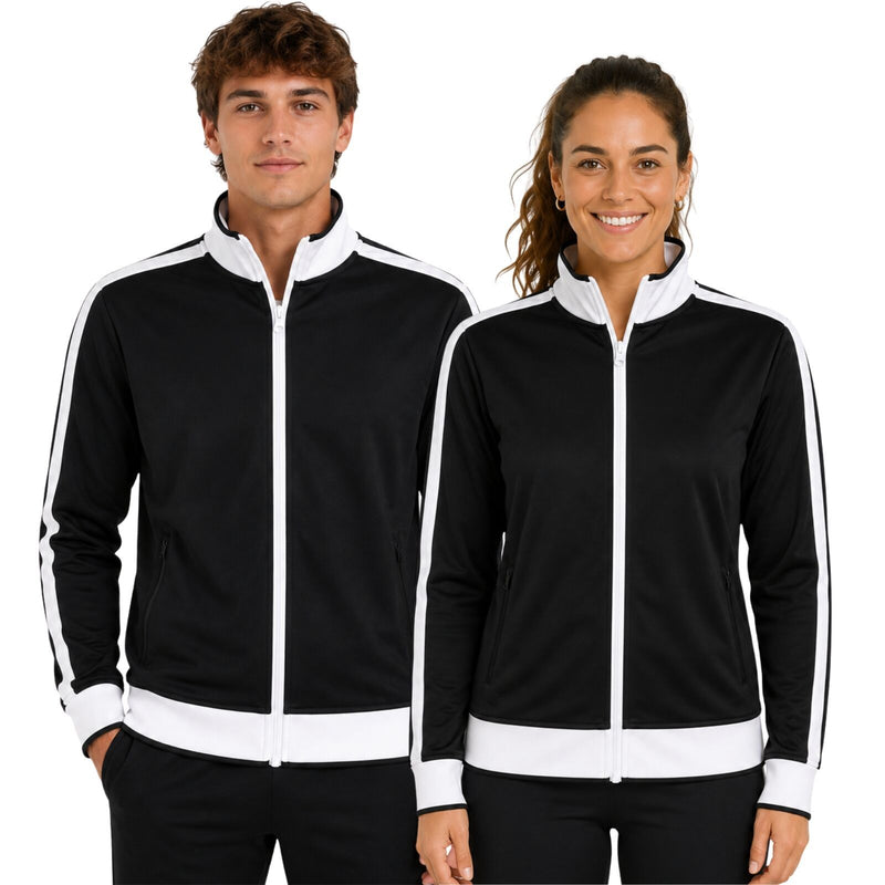 Identitee Women's Track Jacket – Black/White, Size M (10-12)