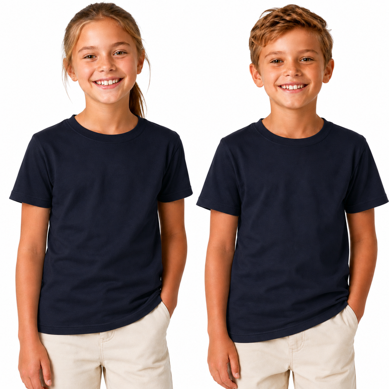 BR Apparel Kids T-Shirt – Navy, Size 4