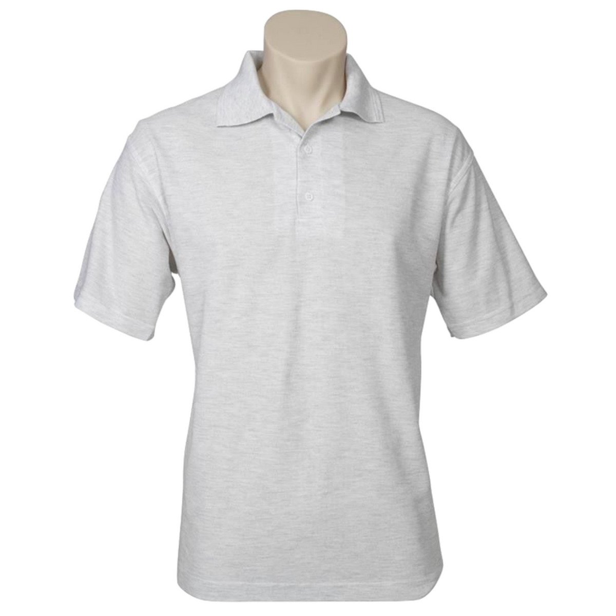 Biz Collection Men's Polo Shirt – Snow Marle (Grey), Size 5XL