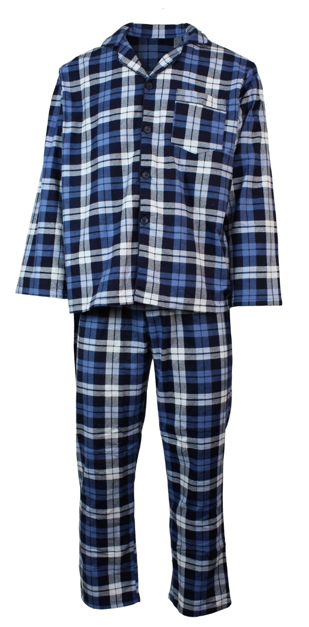 Jacksmith Men's Pyjama Set – Blue Check, Size 4XL