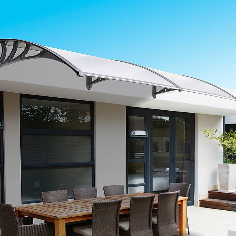 DIY Awning Kit – 1x2m Clear Polycarbonate Door & Window Canopy