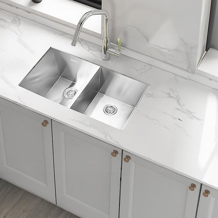 820x457mm Handmade 1.2mm Stainless Steel Undermount Topmount Kitchen Laundry Sink with Waste