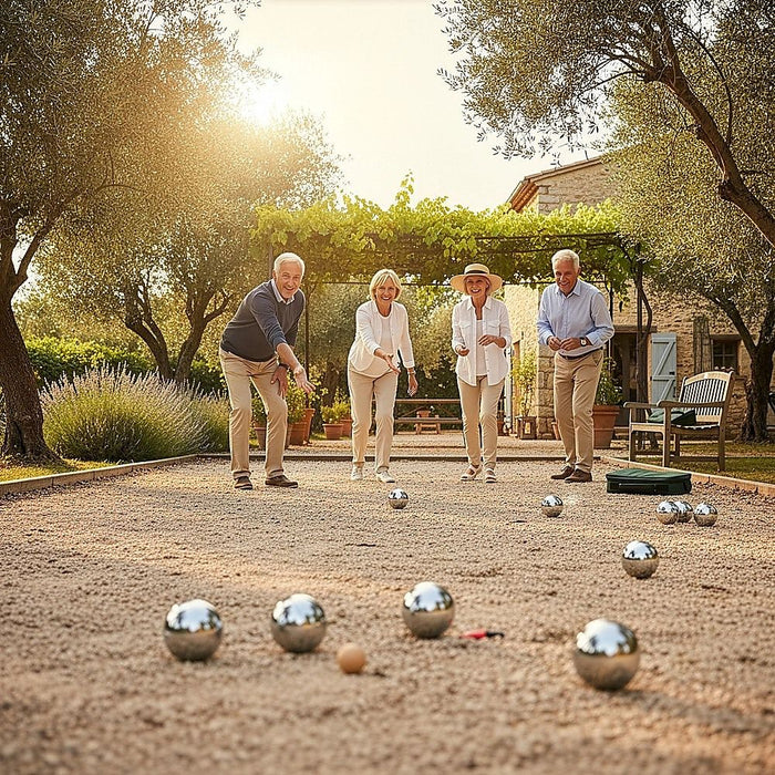 Deluxe Boules Bocce 8 Alloy Ball Set