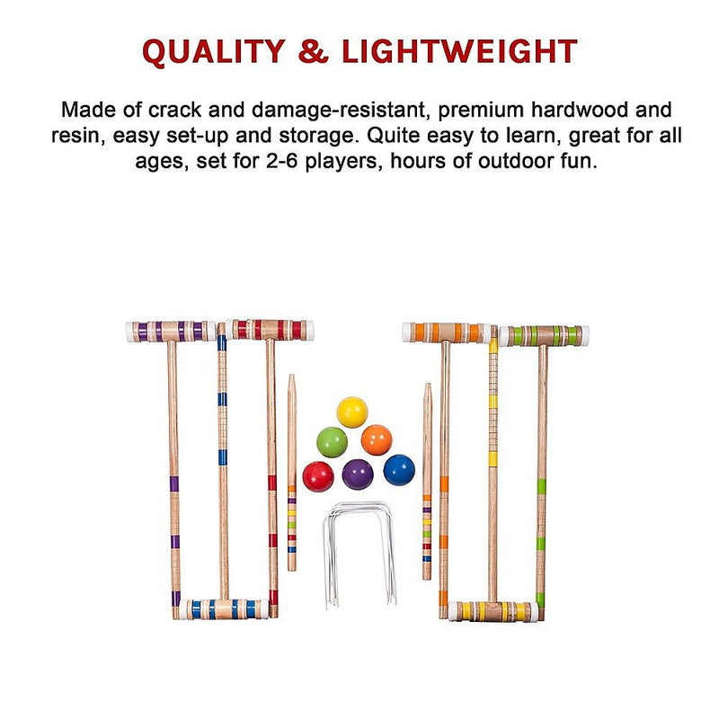 Croquet Set For Up To 6 Players Complete Outdoor Lawn Game Set For Family Gatherings And Events