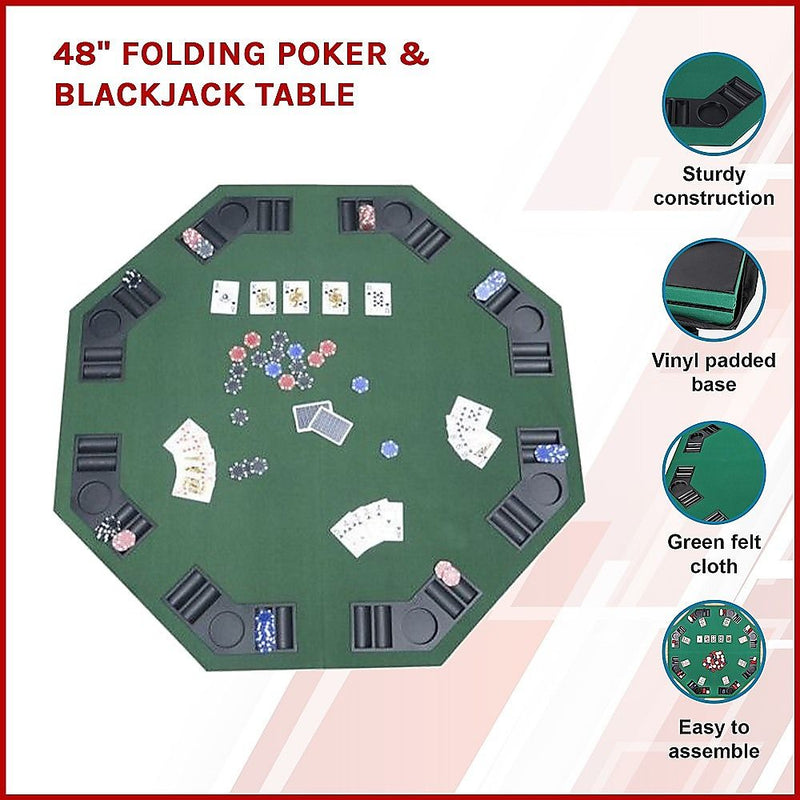 48" Folding Poker & Blackjack Table