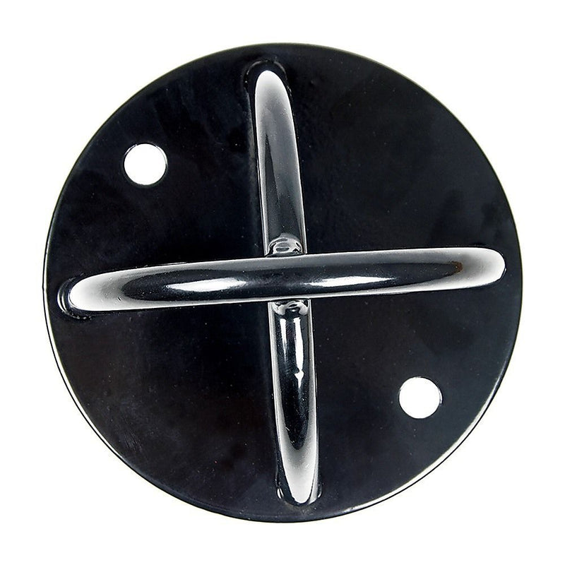 Pair of Black Wall Anchor Mounts for Battle Ropes and Suspension