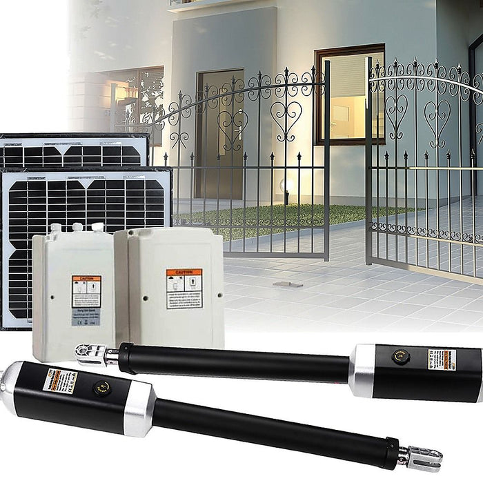 Double Swing Gate Opener – 1200kg Remote Kit with 20W Solar