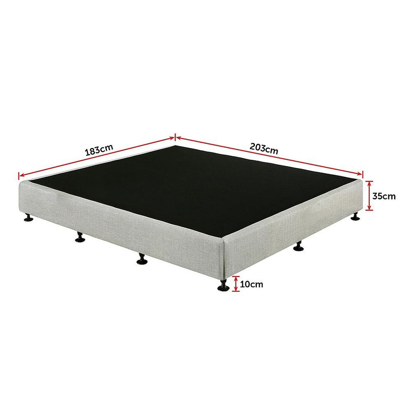 Palermo King Ensemble Bed Base Platinum Light Grey Linen Fabric