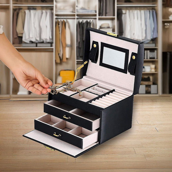 Jewellery Storage Box – Organiser Case for Rings, Necklaces and Accessories Display
