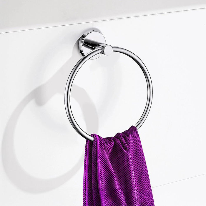 Classic Chrome Towel Bar Rail Ring Bathroom