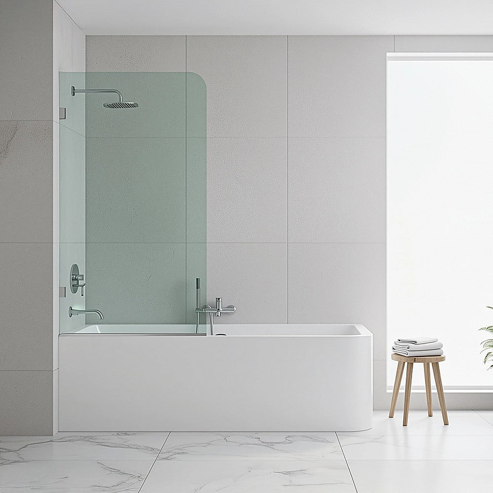 Della Francesca Curved-Top Bath Screen 700 × 1450 mm – White, F-Brackets