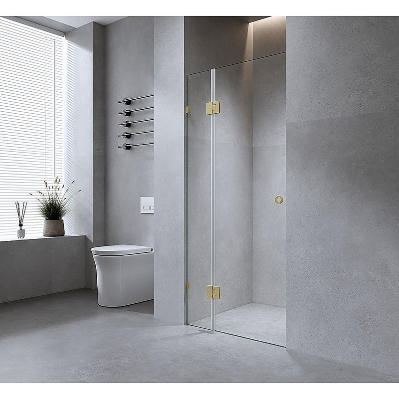 Della Francesca 90 cm Wall-to-Wall Shower Screen – Black, Round Handle