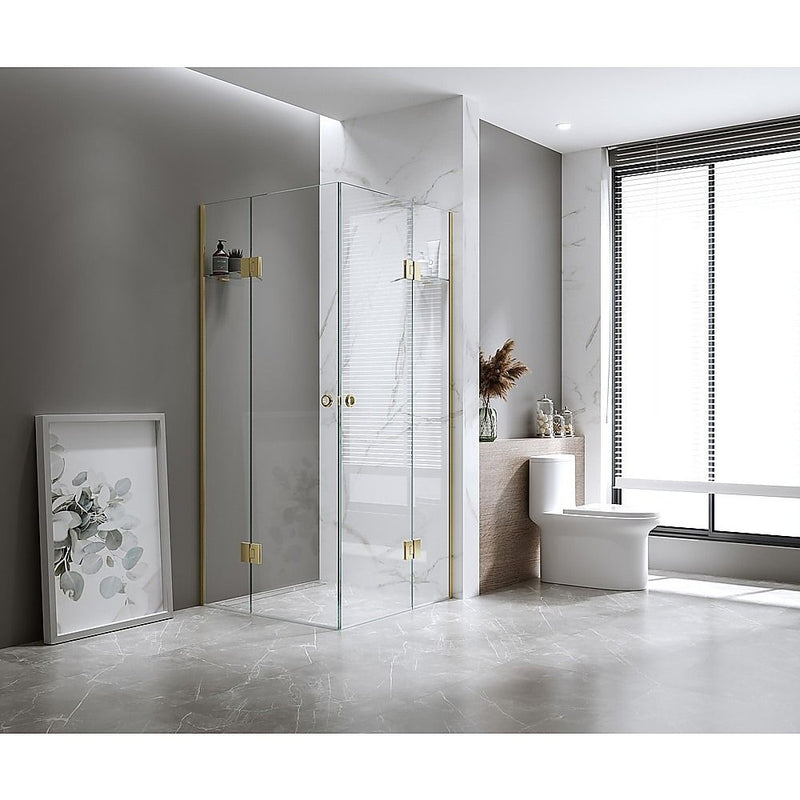 Della Francesca 100 × 120 cm Double Door Corner Shower Screen – Chrome, Round Handle