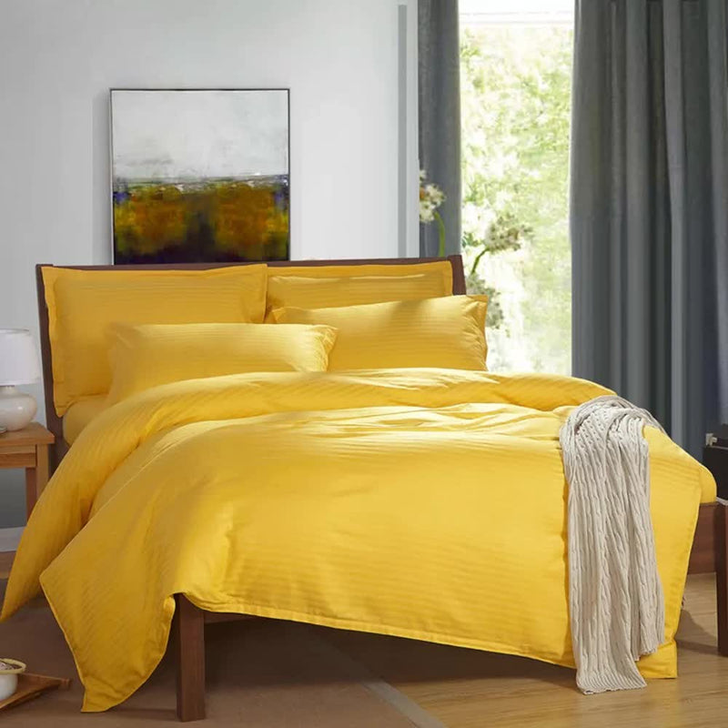 100% cotton Quilt Cover Set with Soft Pillowcases - yellow-Single