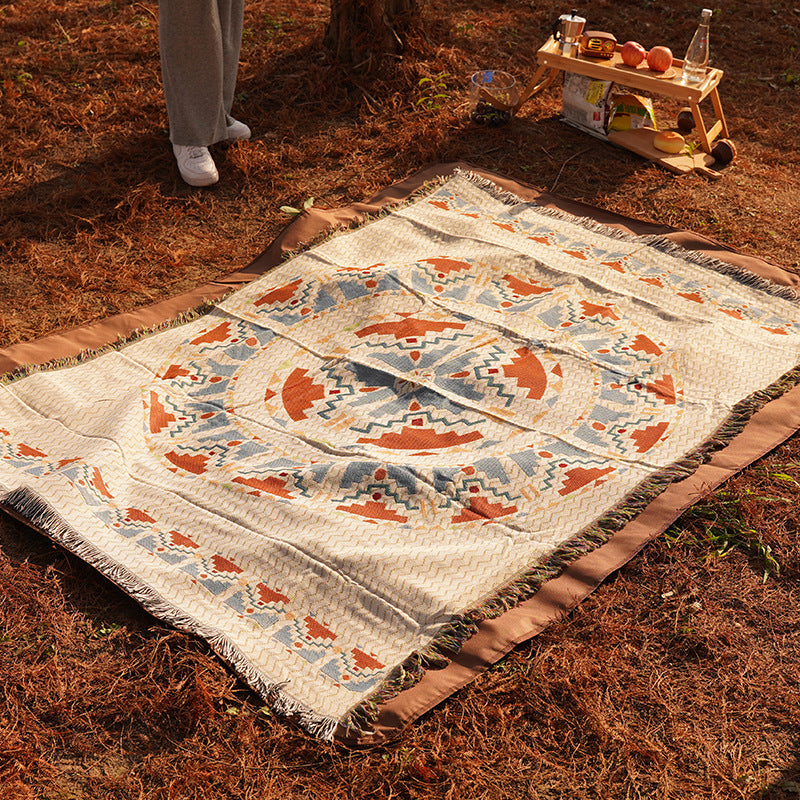 2pcs pack set 180 × 340 cm Bohemian Picnic Blanket, Camping Blanket, Outdoor Rug for Camping, Picnic, Beach