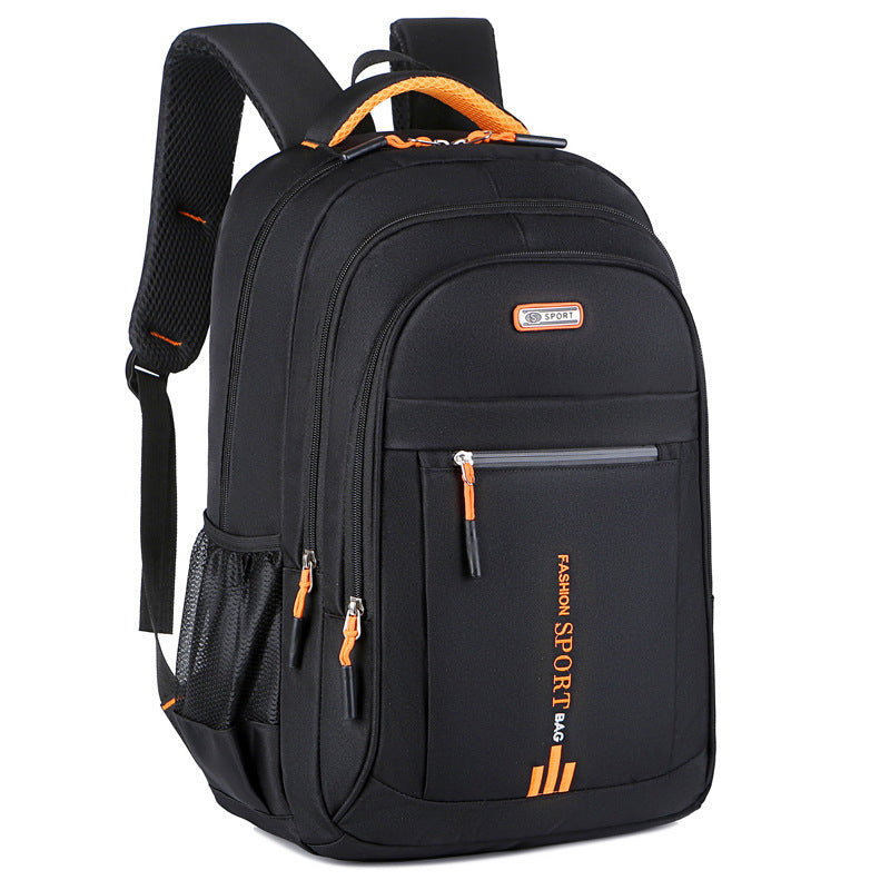 Black And Orange Large Capacity Business Backpack for Men and Women - Laptop School Bag with Breathable Design